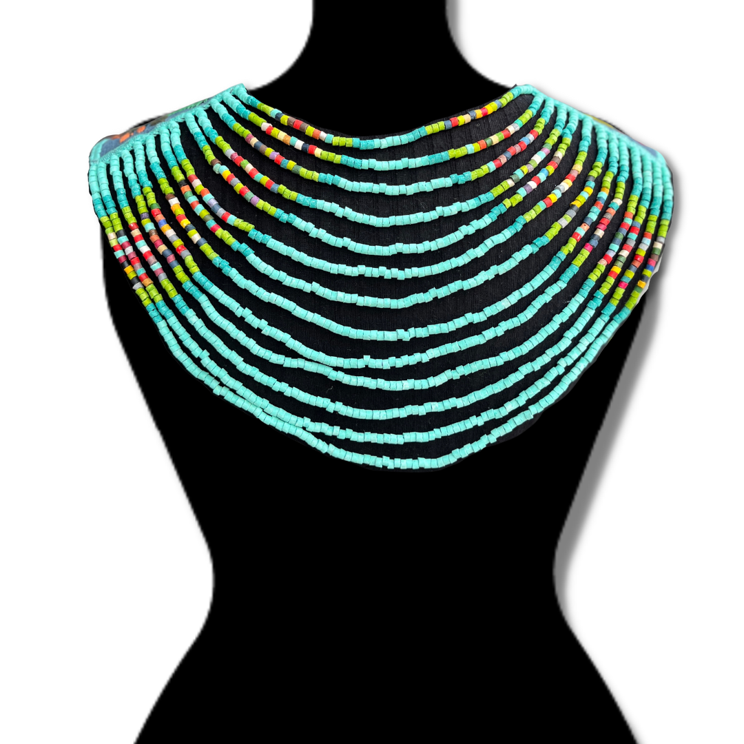 Body Jewelry with Beaded Chains - "Warrior", Isla de Pajaro