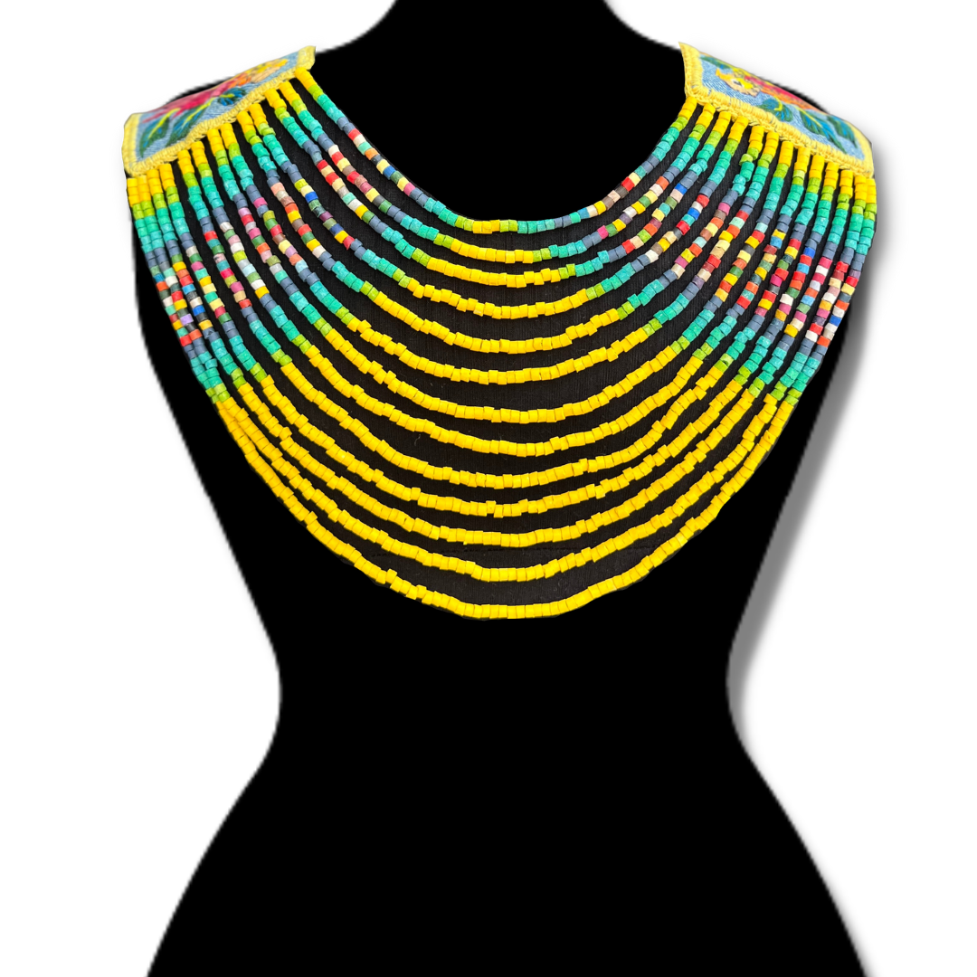Body Jewelry with Beaded Chains - "Warrior", Vibrant Birds