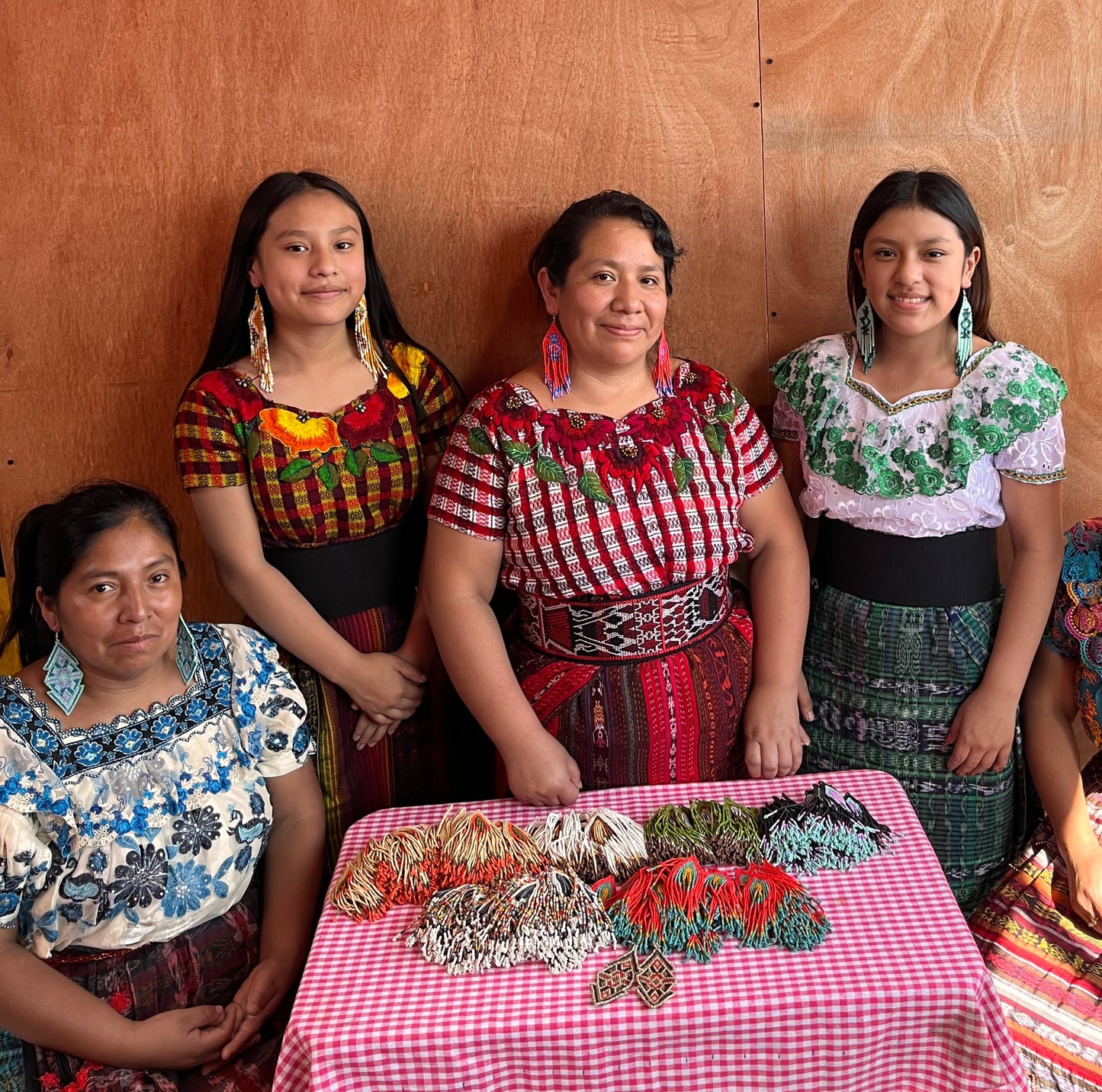 Ceramic Beaded Earrings with Woven Details