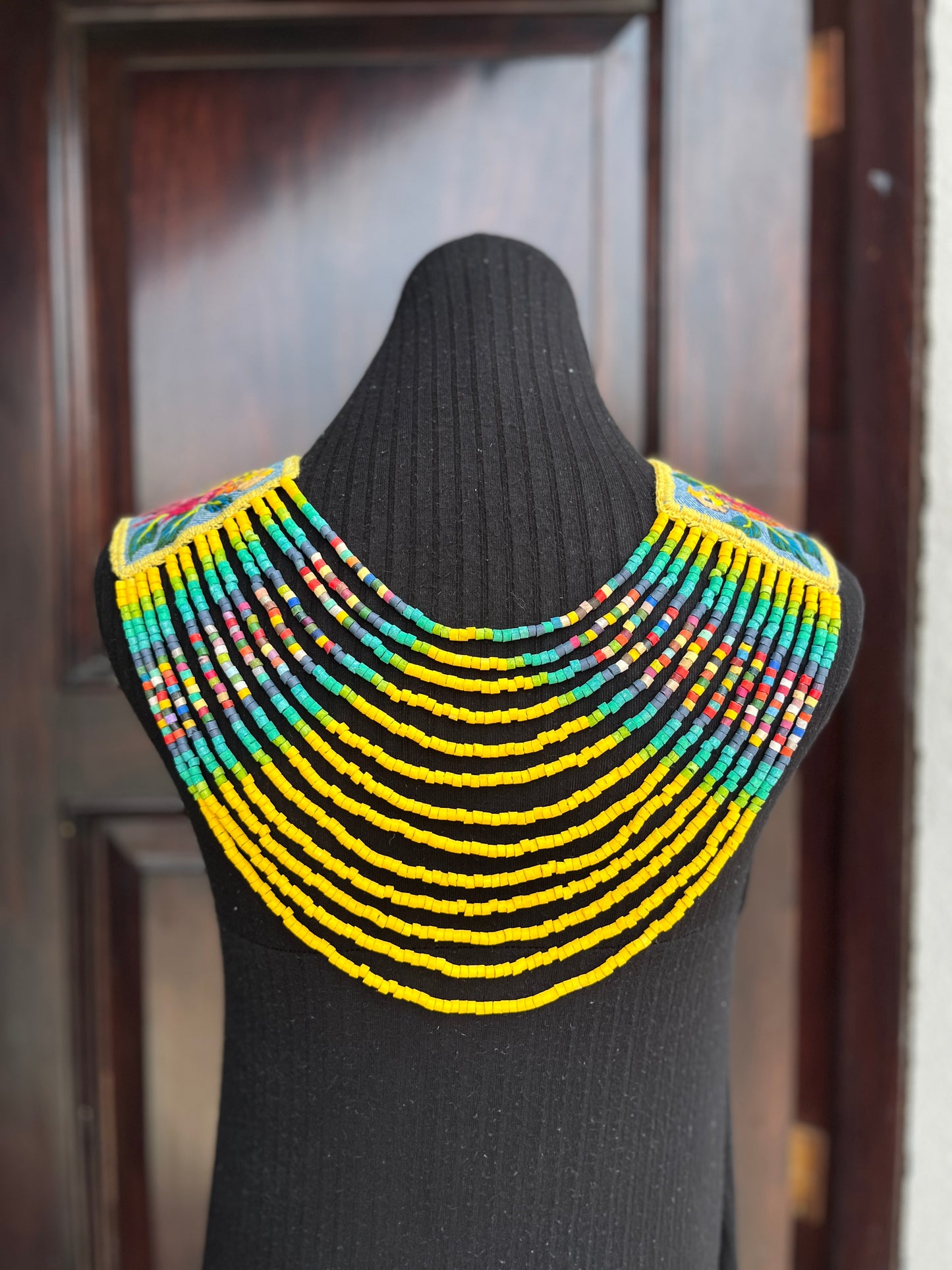 Body Jewelry with Beaded Chains - "Warrior", Vibrant Birds