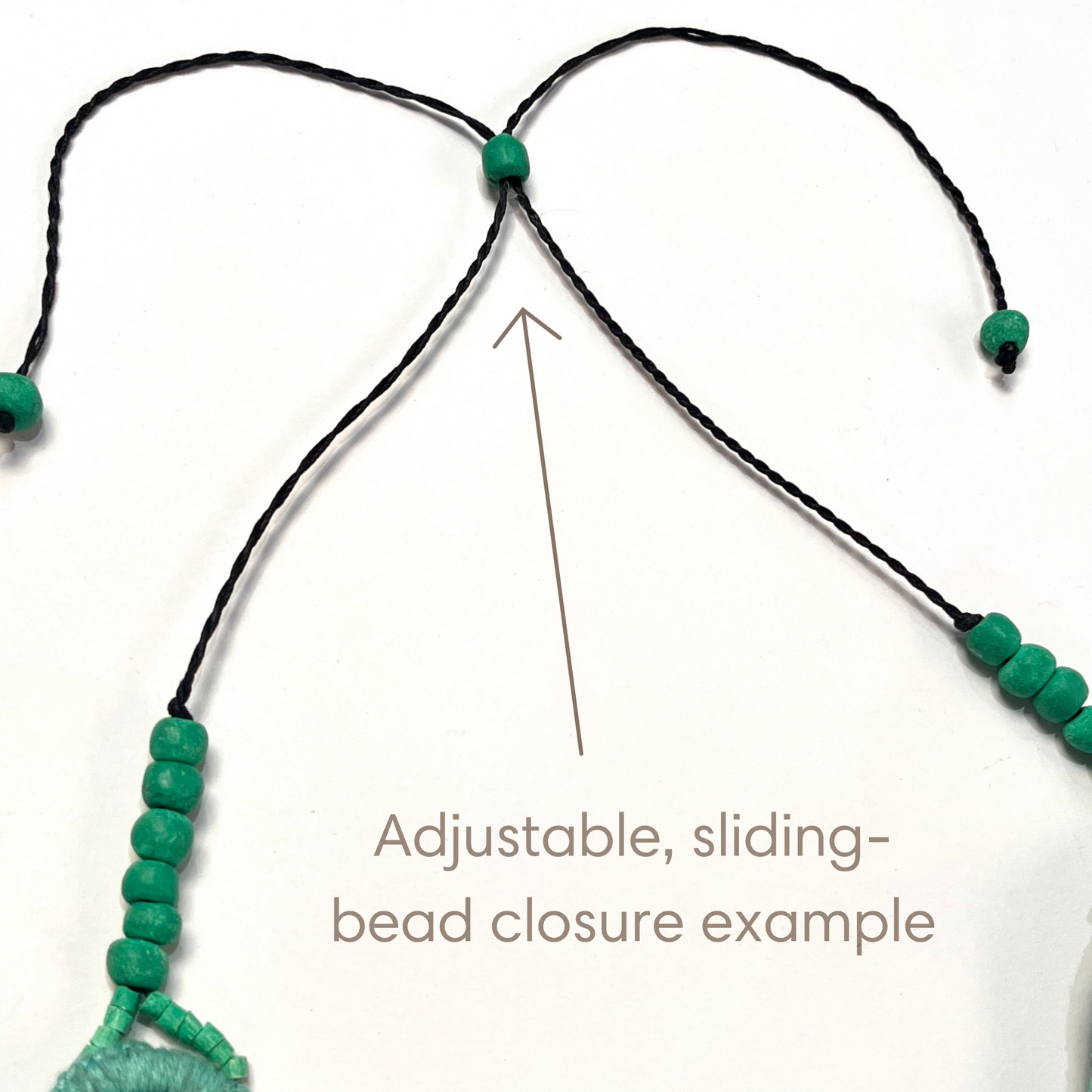Two-piece Textile Necklaces, Adjustable - "Birds of Santiago", Neutrals