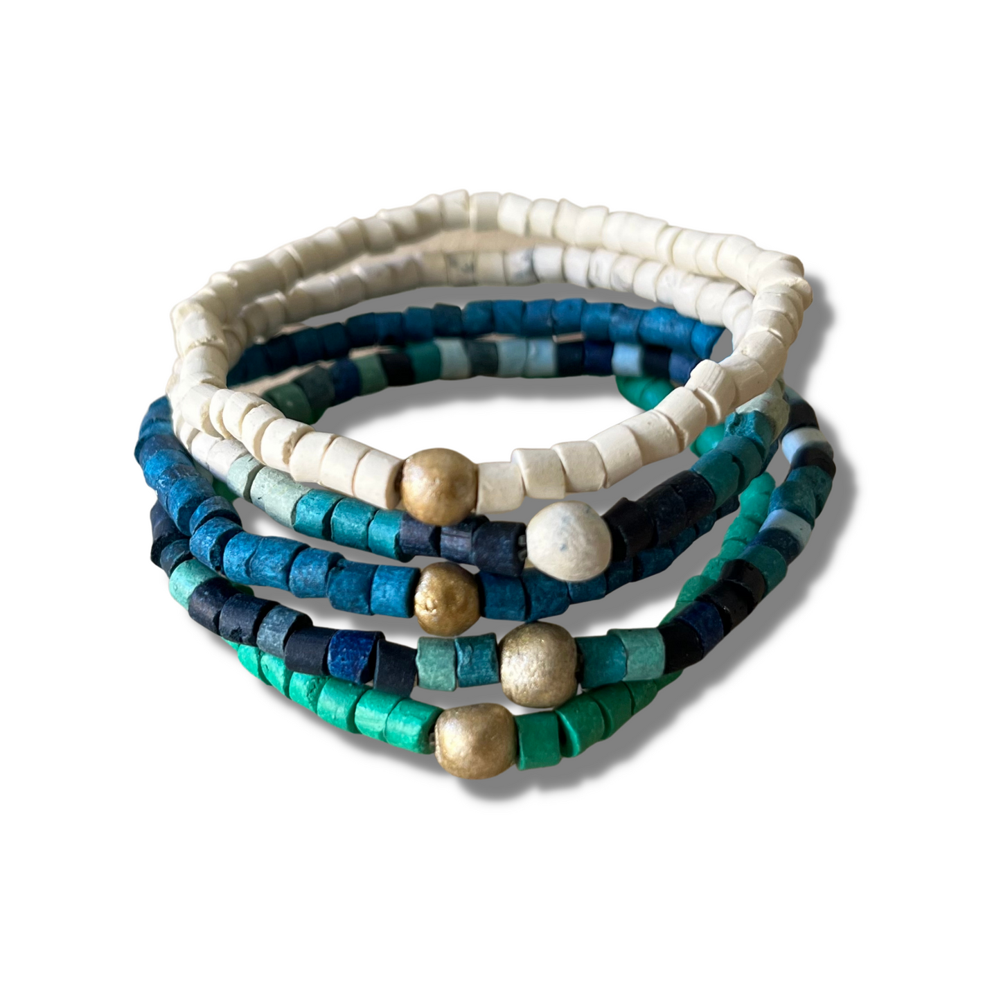 Clay beaded bracelets, elastic - "Solidarity Pack"