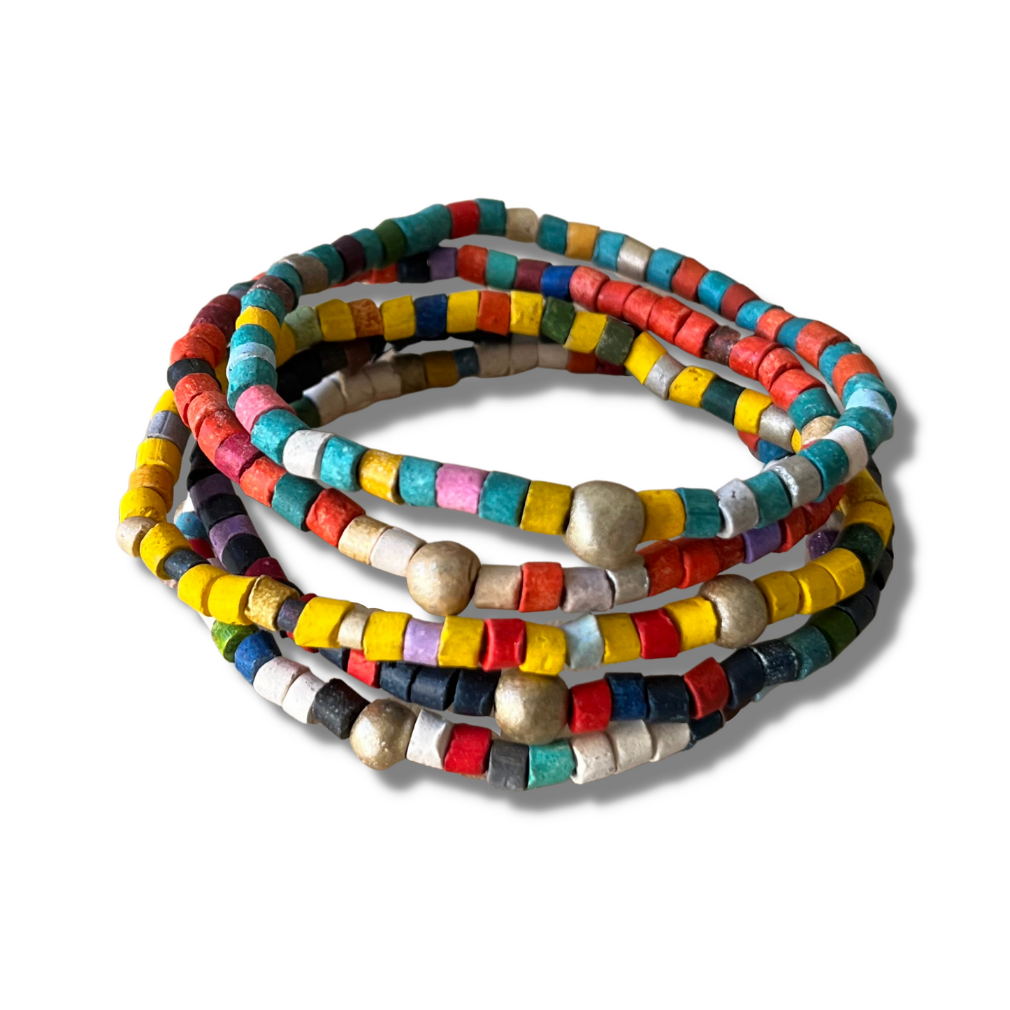 Clay beaded bracelets, elastic - "Solidarity Pack"