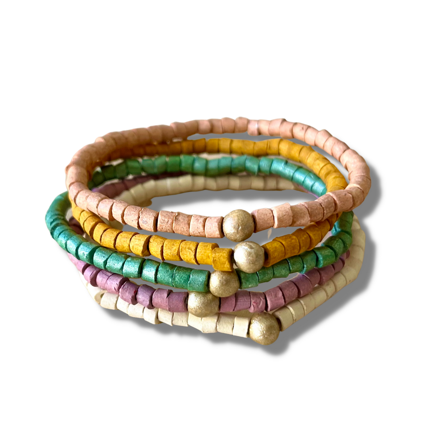 Clay beaded bracelets, elastic - "Solidarity Pack"