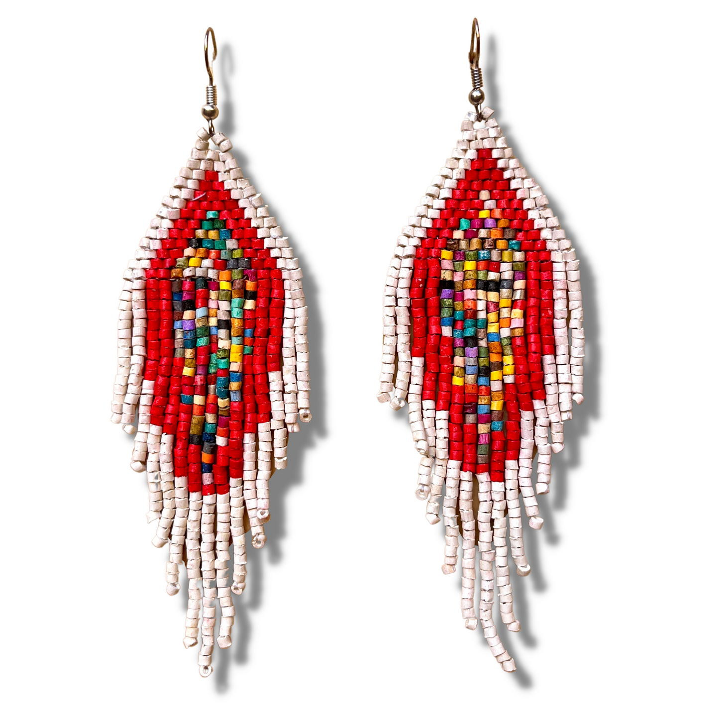 Lightweight beaded earrings - "Lean Tikal Diamond"