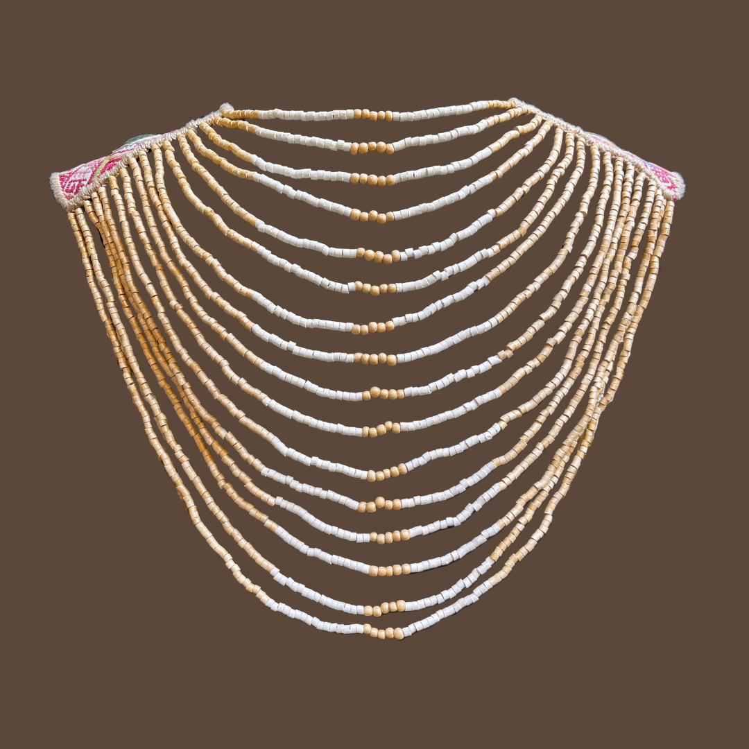 Pieza de hombro de cadenas con cuentas, joyería para el cuerpo - "Pieza de guerrero"