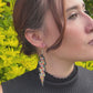 Lightweight, Statement Earrings - "Rayos", neutrals/multicolor