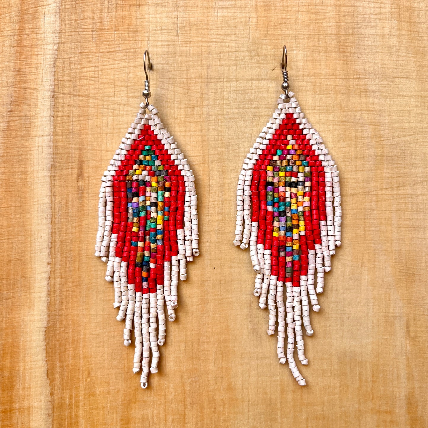 Lightweight beaded earrings - "Lean Tikal Diamond"