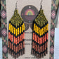 Five Arrows, Five Tones Fringe Earrings - "Tikal Arrows"
