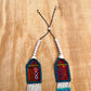 Necklaces with ceremonial textile and beaded chains - "Aguacatán Blancos"