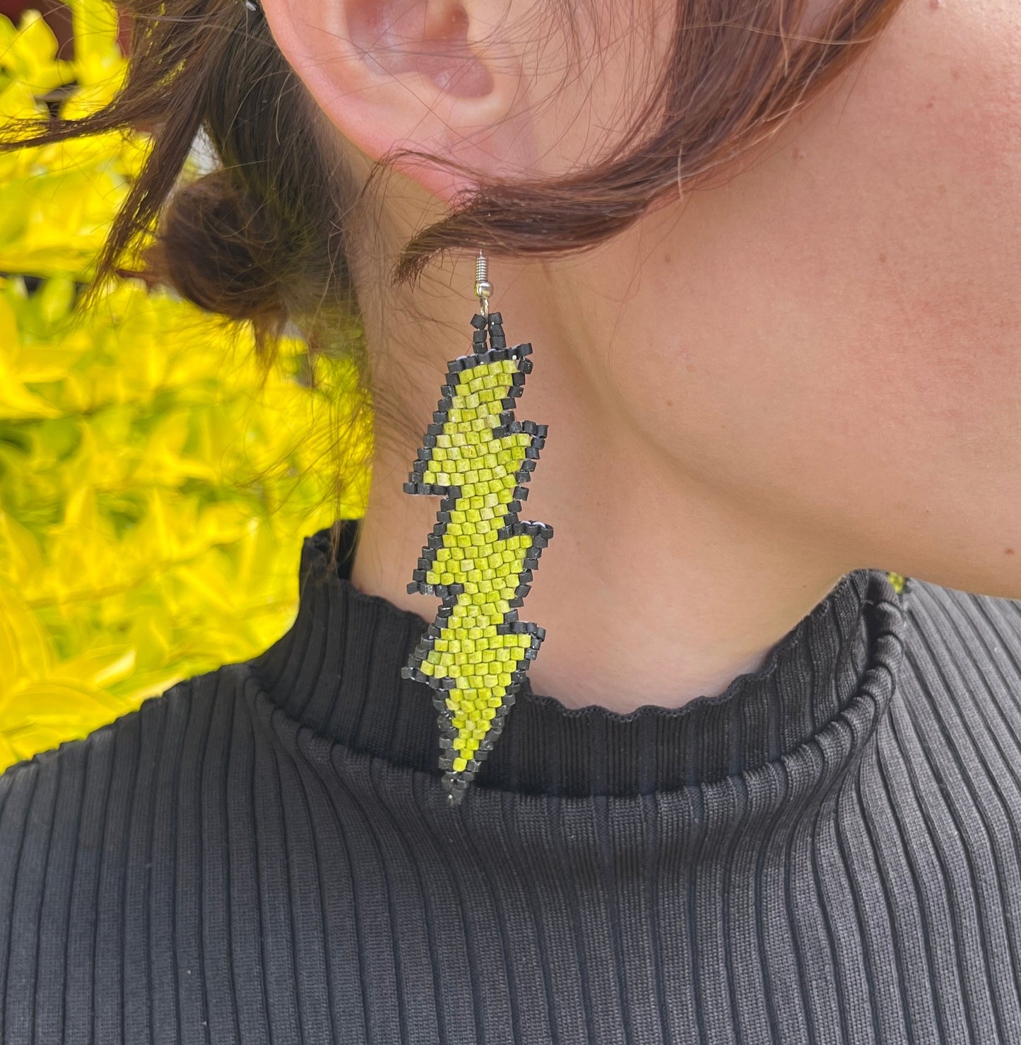 Lightweight Statement Earrings with Lightning Bolt Symbol
