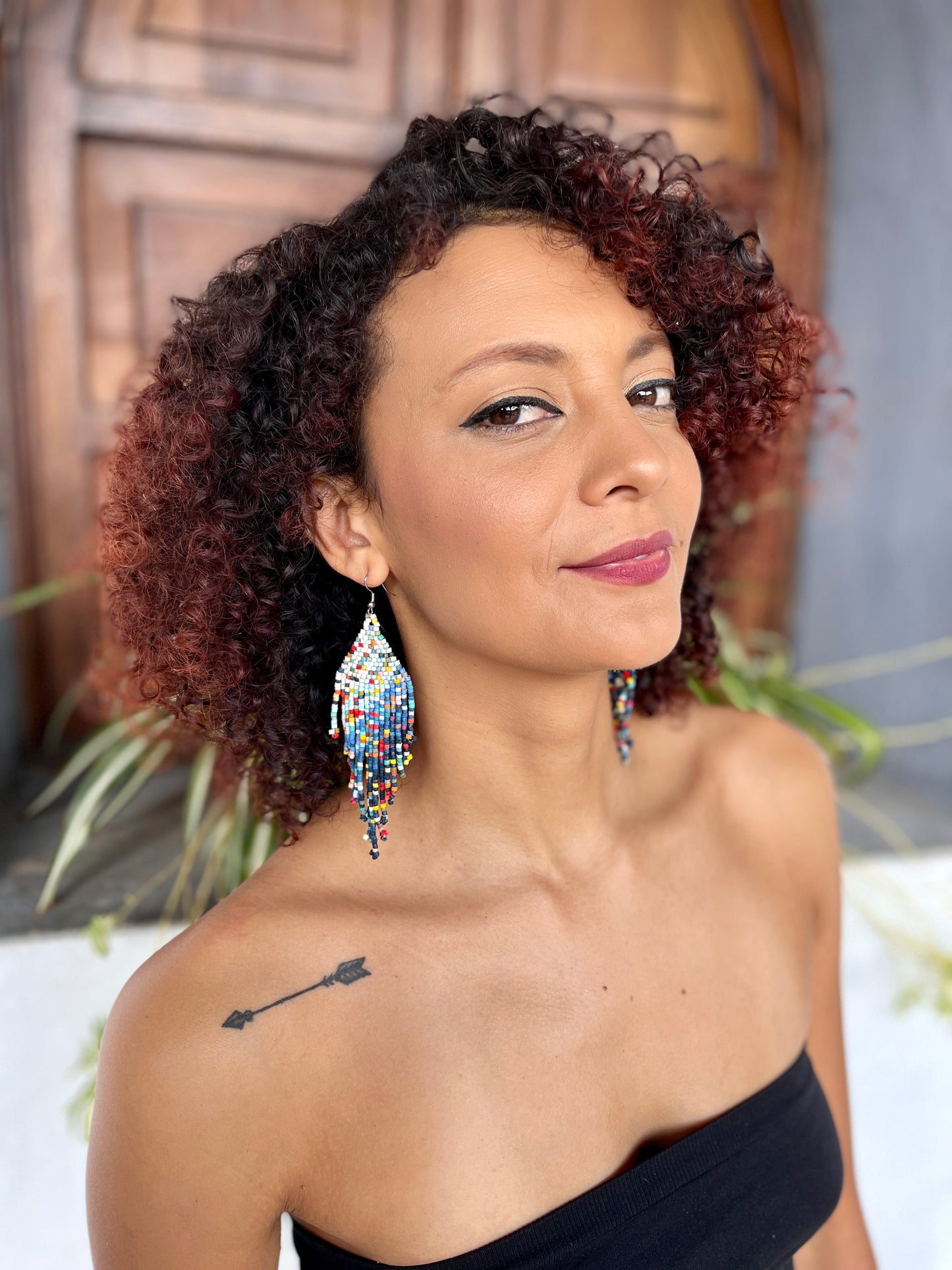 Lightweight Statement Earrings Handmade Ceramic Beads