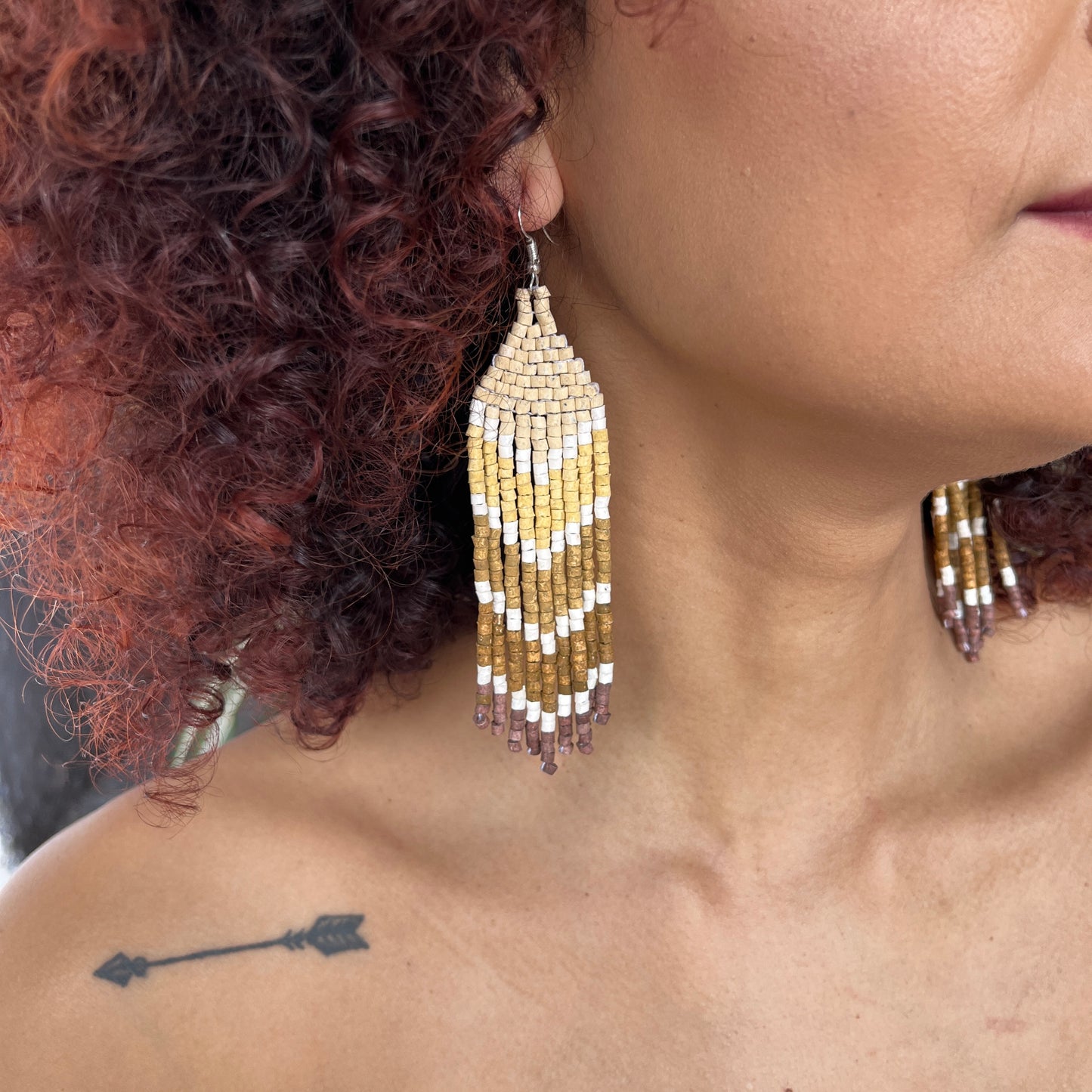 Five Arrows Five Colors Earrings in Natural Stone