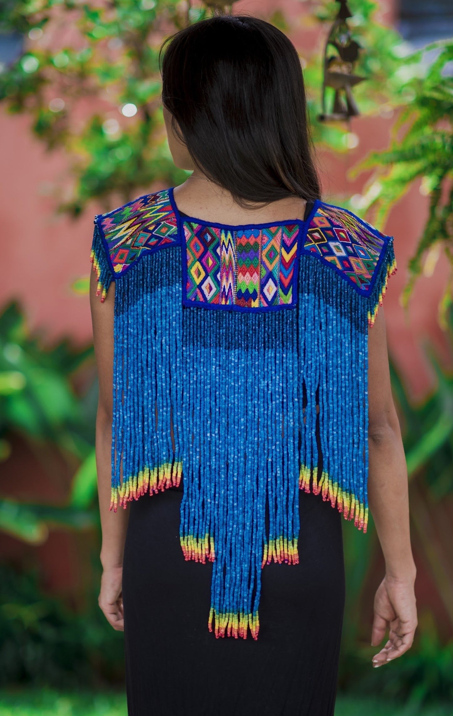 Huipil Poncho - Diamante Azur