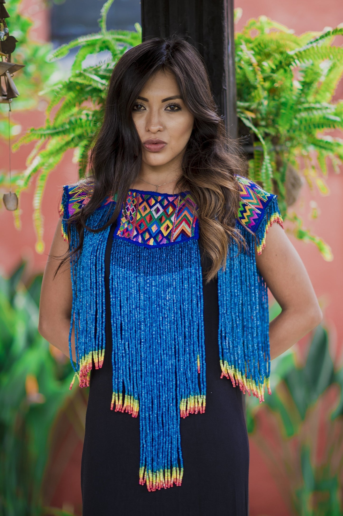 Poncho Huipil - Diamante Azur