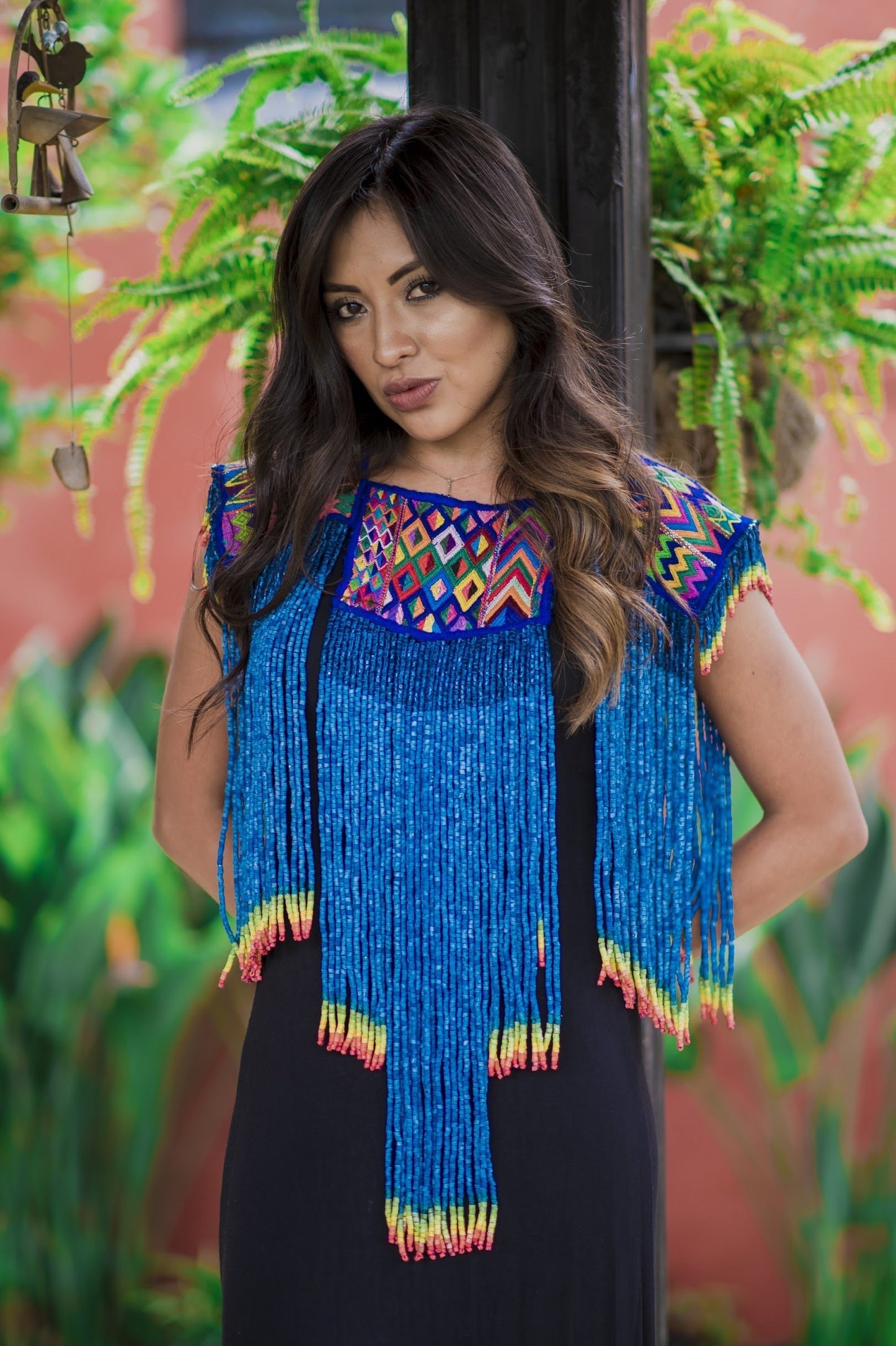 Huipil Poncho - Diamante Azur