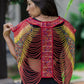 Ceremonial Textile Poncho with Beaded Chains - "Red Warrior"