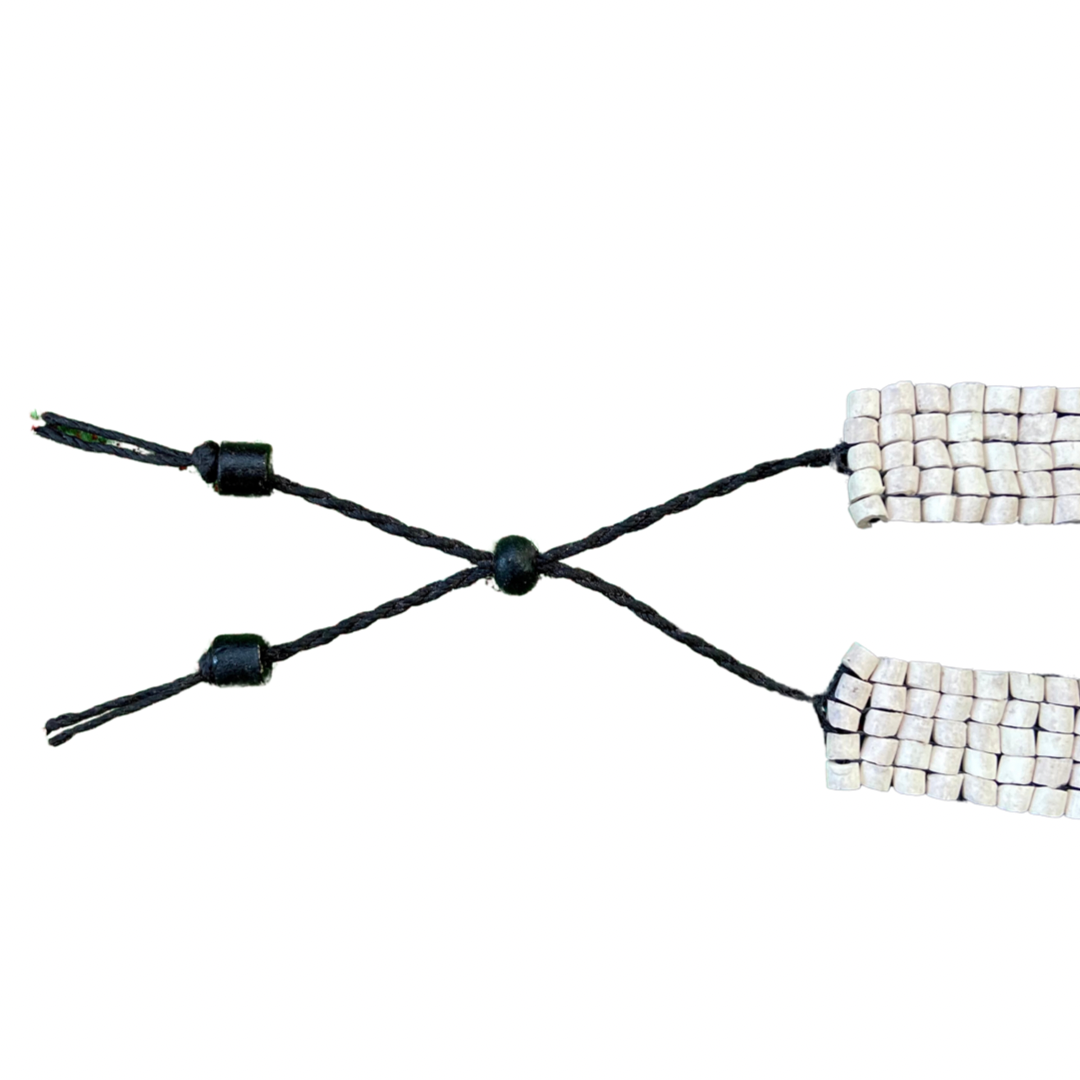 Pulsera tejida con cuentas - "Tejido", hecha a mano