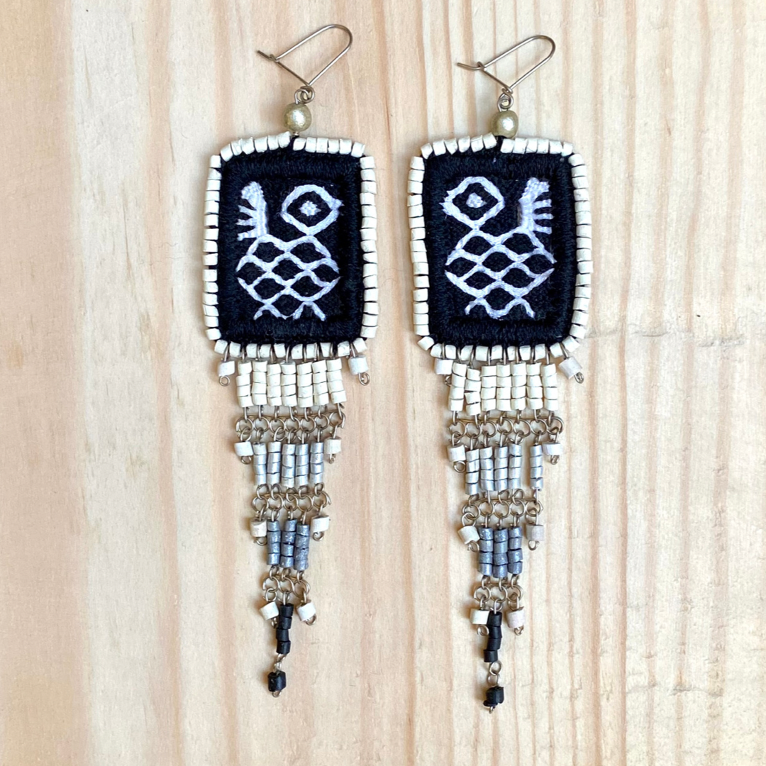 Aretes Copán - Pájaros Blancos