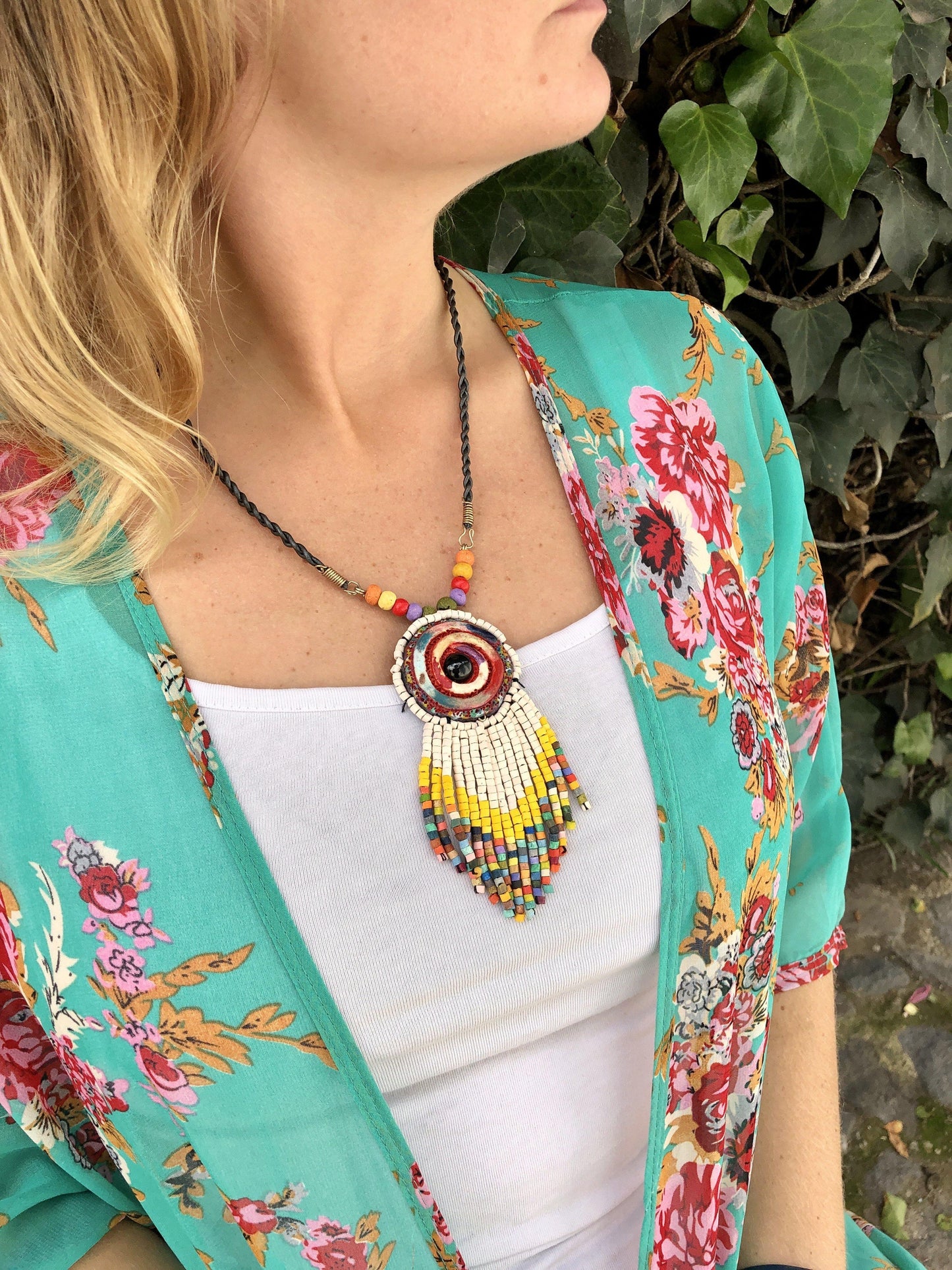 Colgante Kinich Ahau - Espiral Blanca