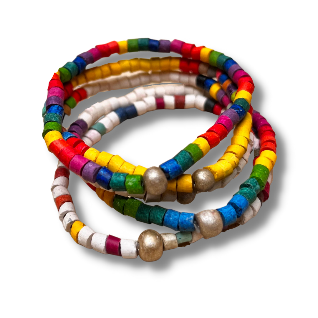 Simple Seed Bead Bracelets - Set of 2, Guatemalan Jewelry