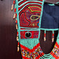 Ceremonial Mola Textile Necklace with Jade & Handmade Ceramic Beads, Turquesa