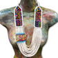 Ceremonial Two-Piece Textile Necklace, Adjustable - "Aguacatán", Muted