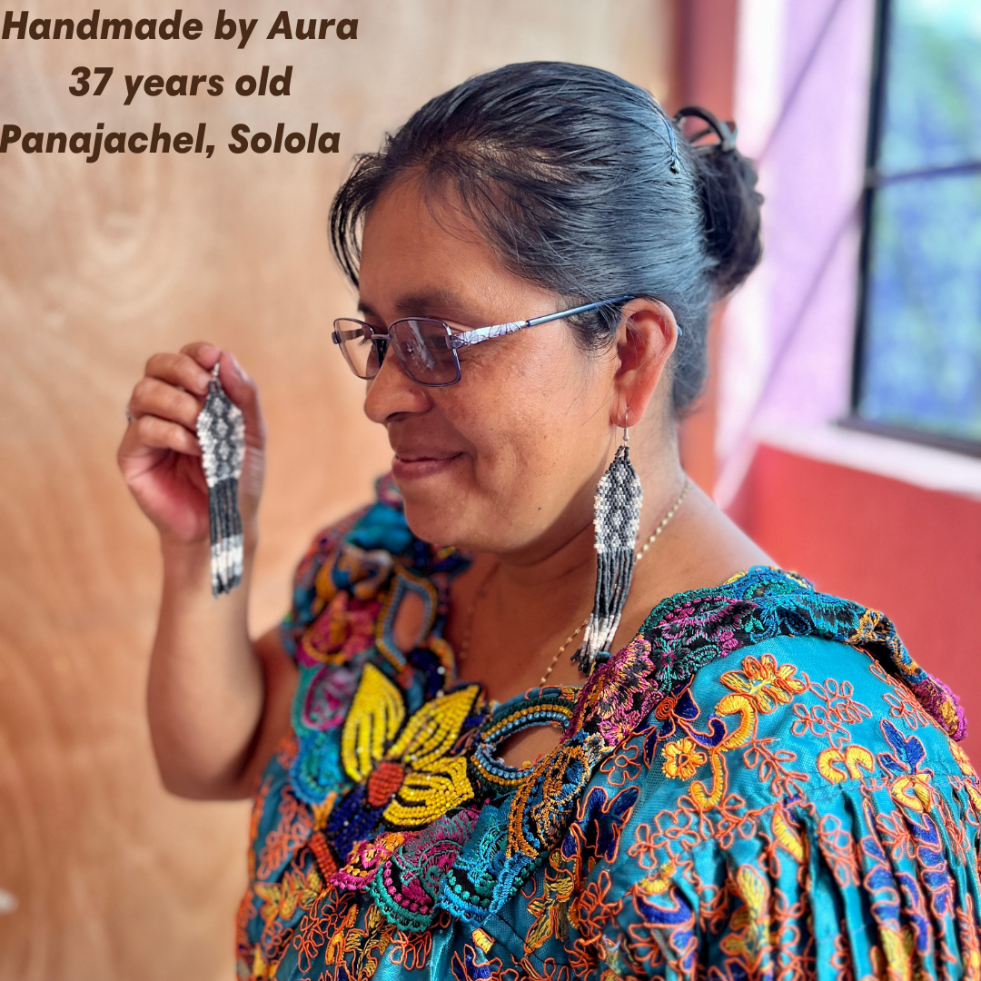 Ceramic Beaded Earrings with Woven Details
