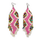 Beaded Fringe Earrings in Boho Zig Zag Design