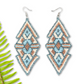 Woven Earrings in Natural Stone Boho Chic Design