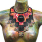 Statement Bib Collar, Precious Jade & Fringes, Adjustable - "Babero"