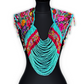 Shoulder Cape with Beads - Huipil Capa, Turquoise Ember