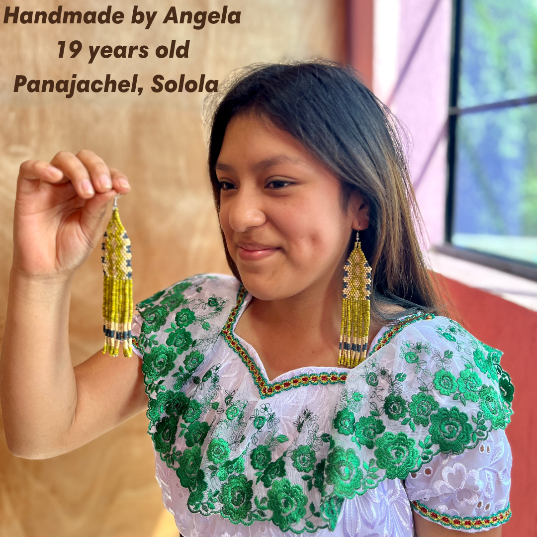 Ceramic Beaded Earrings with Woven Details