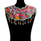 Shoulder Cape with Beads - Huipil Capa, Turquoise Ember