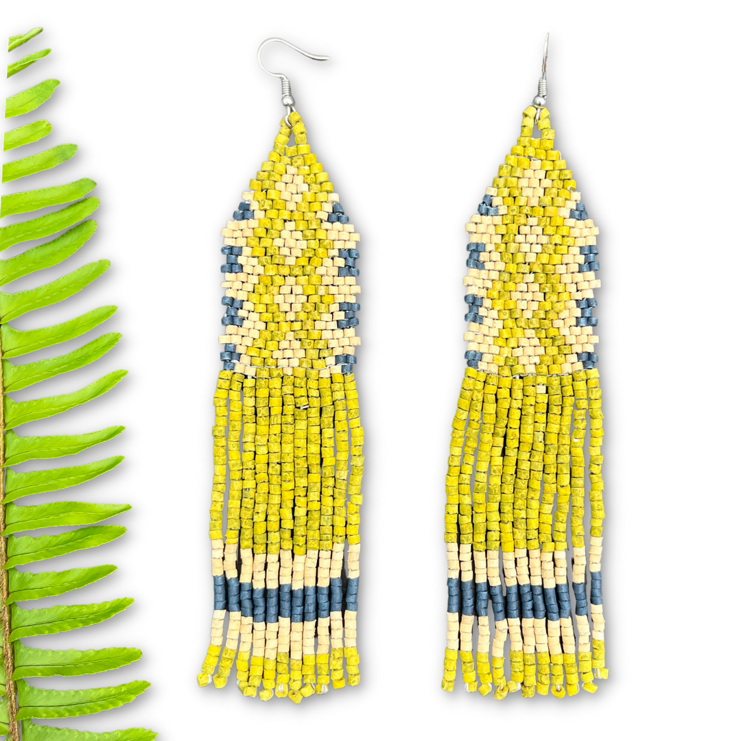 Woven Fringe Earrings - Rombo