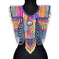 Beaded Tabard Poncho with Traditional Textile & Jade - San Juan Sunset