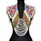 Shoulder Cape with Beads - Huipil Capa, Ivory Meadow
