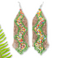 Beaded Fringe Earrings in Boho Zig Zag Design