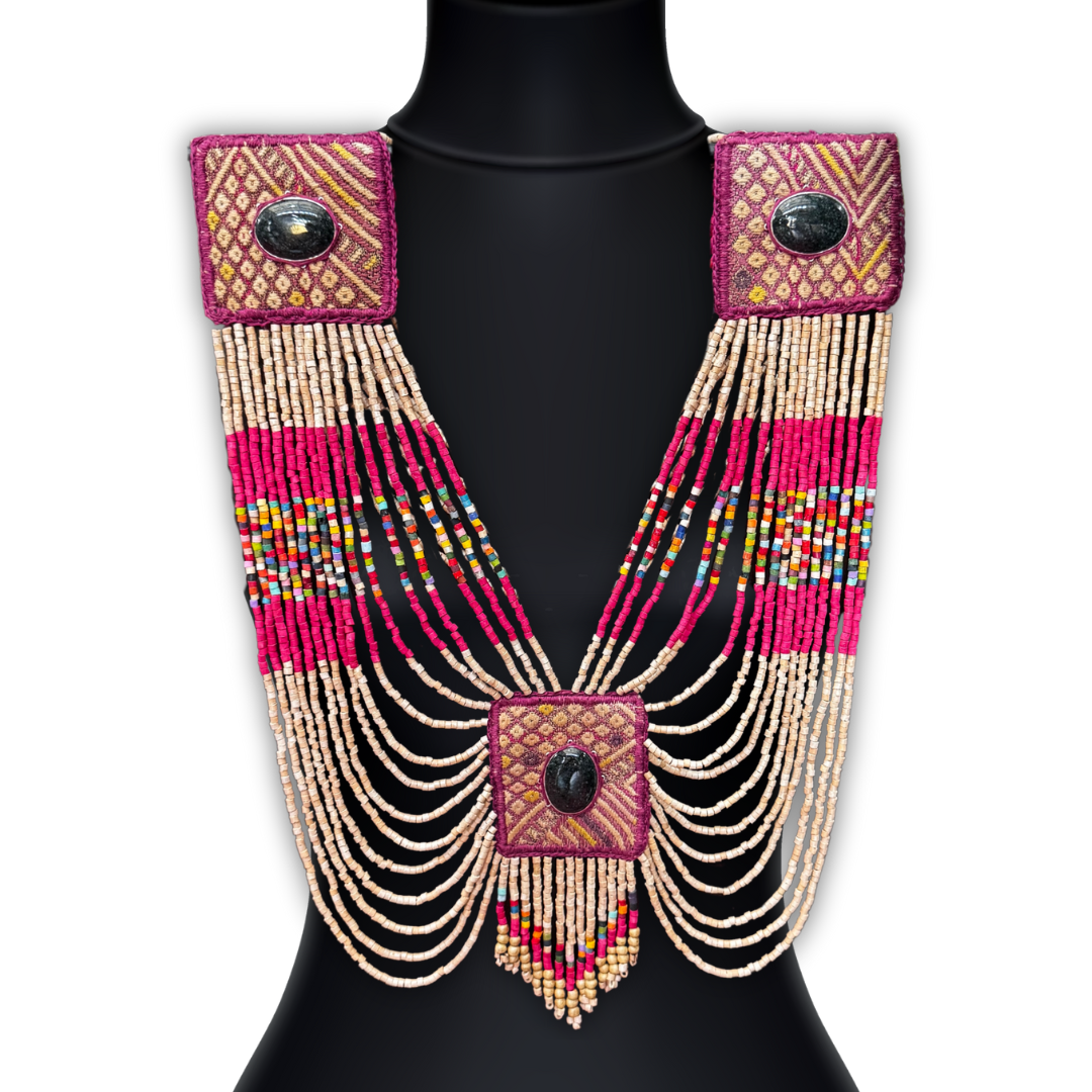 Ceremonial Body Jewelry Ethically Made for Festivals & Energetic Alignment – Warrior Goddess, Golden Fuchsia