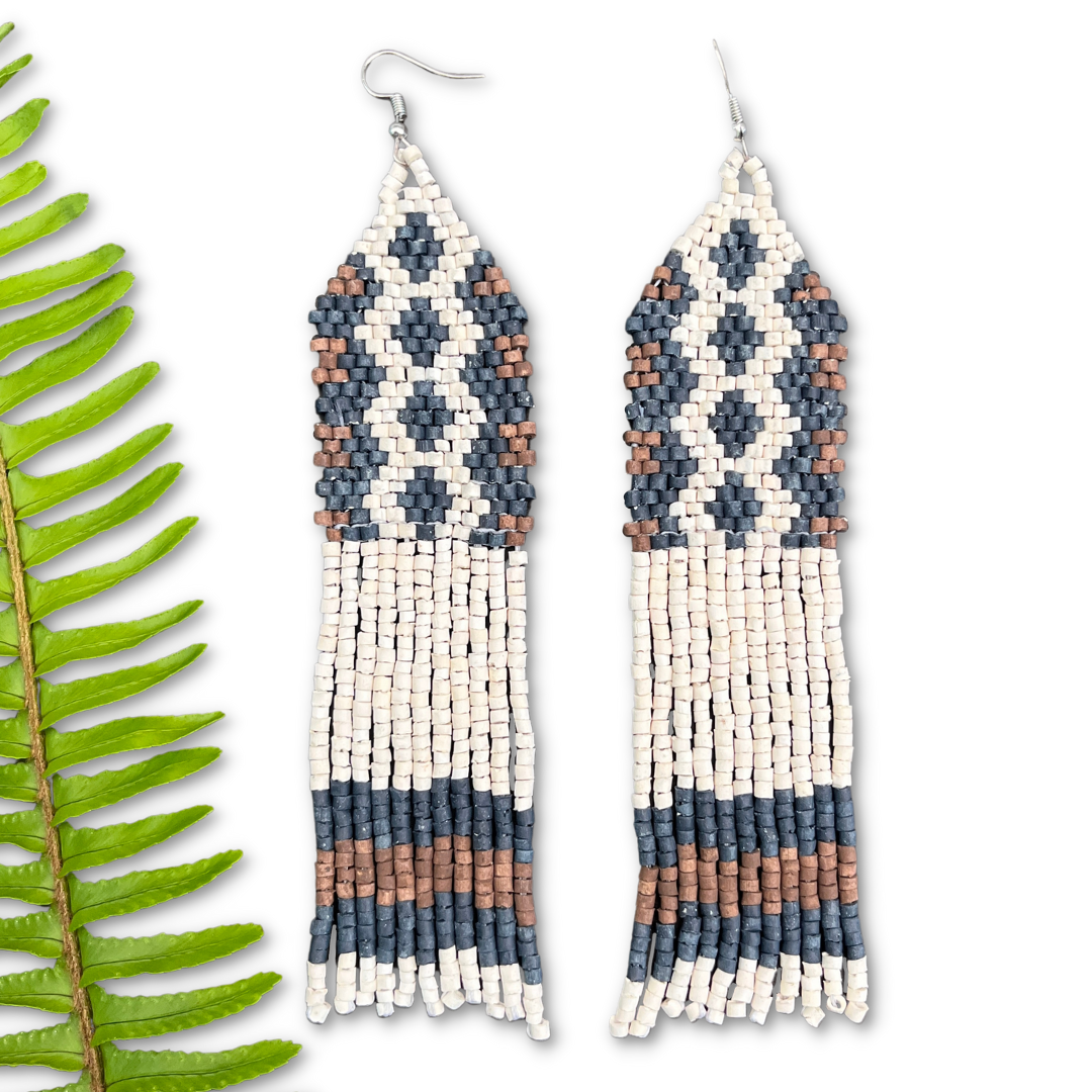 Woven Fringe Earrings - Rombo