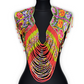 Shoulder Cape with Beads - Huipil Capa, Ruby Kaleidoscope
