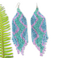 Beaded Fringe Earrings in Boho Zig Zag Design