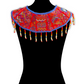 Ceremonial Shoulder Piece with Jade Stones and Beaded Chains - Red Rainbow