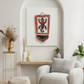 One-of-a-Kind Beaded Wall Art Hanging with Native Motifs - Handmade Ceramic Beads