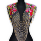 Shoulder Cape with Beads - Huipil Capa, Midnight Bloom