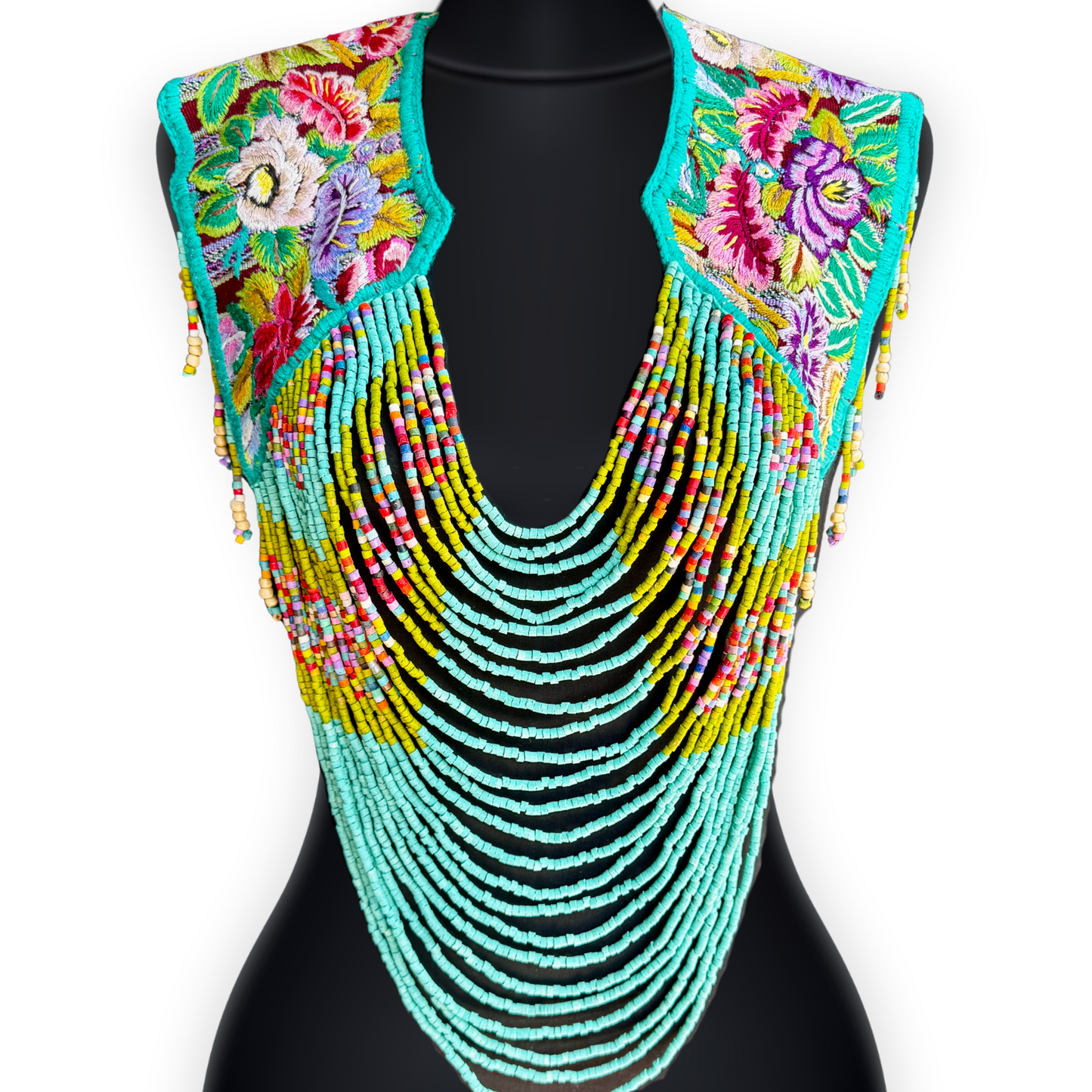 Shoulder Cape with Beads - Huipil Capa, Guiding Arrows