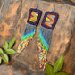 Ceremonial Fringe Earrings OOAK – With Handmade Textile & Ceramic Beads from Guatemala