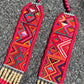Adjustable Guatemalan Ceremonial Textile Necklace with Jade & Ceramic Beads, red and gold