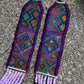Adjustable Guatemalan Ceremonial Textile Necklace with Lavender Jade & Ceramic Beads, pastel purple