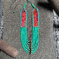 Adjustable Guatemalan Ceremonial Textile Necklace with Jade & Ceramic Beads, turquoise
